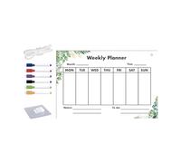 Planificateur hebdomadaire effaçable en acrylique avec 6 marqueurs, planificateur de repas, tableau de planification hebdomadaire en acrylique, tableau de planification hebdomadaire pour menus