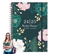 Planificateur hebdomadaire et mensuel 2024-2025,Planificateur hebdomadaire et mensuel | Bloc-notes du planificateur de calendrier 2024-2025,Agenda quotidien, bloc-notes des choses à faire, journal de