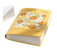 Planificateur hebdomadaire et mensuel 2025 - Motif peinture - Carnet de rendez-vous 2025 - Étanche - Pour bureau, maison, voyage