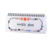 Planificateur hebdomadaire non daté à double bobine, page déchirable à 360° verticale, pour étudiant et enseignant, 19,1 x 7,6 cm, organiseur floral mignon