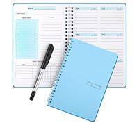 Planificateur hebdomadaire non daté, carnet de liste de choses à faire, planificateur quotidien A5, objectifs hebdomadaires, suivi des habitudes pour le travail universitaire, TDAH (bleu)