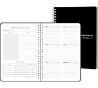 Planificateur hebdomadaire non daté, suivi des objectifs et des habitudes de 52 semaines avec listes de tâches, carnet de productivité de 14 x 20 cm pour organisation personnelle et professionnelle