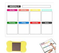 Planificateur Hebdomadaire, Planning Semaine Magnetique, Planificateur De Repas, Tableau Blanc Magnétique Effaçable, Calendrier Hebdomadaire pour Planifier Le Ménage, 42 X 29.7 CM, Version Anglaise