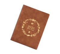Planificateur hebdomadaire rechargeable 2026 avec couverture de classeur en cuir à 6 anneaux Planificateur académique en cuir avec pages datées pour la planification du journal de tâches portable