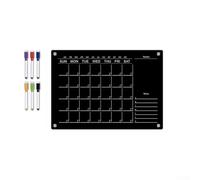 Planificateur hebdomadaire réutilisable en acrylique noir effaçable pour réfrigérateur avec tableau magnétique en acrylique transparent pour format A4