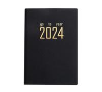 Planificateur journalier 2024 en cuir avec page hebdomadaire, mensuelle, carnet de rendez-vous, journal intime, semainier
