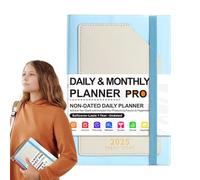 Planificateur journalier 2025 A5 pour la gestion du temps, agenda hebdomadaire de 180 feuilles, planificateur de tâches pour un usage personnel et professionnel, emploi du temps hebdomadaire