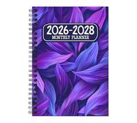 Planificateur mensuel 2026-2028, conception conviviale pour l'établissement d'objectifs, 21 x 14 cm, planificateur mensuel sur 3 ans, cahier de définition d'objectifs, expérience d'écriture fluide, po