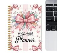 Planificateur mensuel 2026-2028 - Journal académique, emploi du temps quotidien hebdomadaire | Carnet en papier épais à couverture rigide, calendrier de 36 mois, notes de fixation d'objectifs, suivi