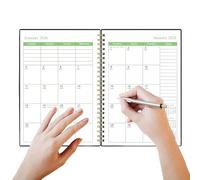 Planificateur mensuel - Calendrier 21,5 x 14,8 x 17 cm avec onglets, papier épais, section notes et listes de tâches, carnet de notes pour la maison, le bureau ou l'école, carnet de rendez-vous