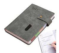 Planificateur mensuel journalier 2025, carnet de notes en cuir synthétique pour le travail, les études et les événements, bloc-notes planificateur de 365 jours, parfait pour organiser les affaires