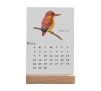 Planificateur mensuel oiseaux 2026 - Calendrier vertical aquarelle