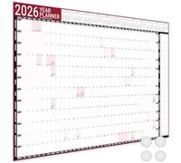 Planificateur mural 2025 A1 laminé - Planificateur mural annuel 2025 au Royaume-Uni - Calendrier mural 2025 avec autocollants de montage pour académique, bureau, maison et école par (59,4 x 84,1 cm) -