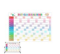 Planificateur mural 2027 - Tableau réversible effaçable - Calendrier laminé | Planificateur mural annuel annuel effaçable 12 mois pour la maison, le bureau, les voyages
