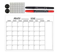 Planificateur mural | Papier inscriptible blanc personnalisable - Calendrier mensuel sans année - Pour enseignants, étudiants et familles dans le salon et la cuisine
