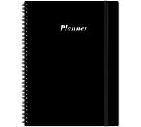 Planificateur non daté Pro - 21,6 x 27,9 cm - Planificateur hebdomadaire et mensuel pour atteindre les objectifs et augmenter la productivité, 12 mois non daté, planificateur quotidien, commencez à tout moment, noir
