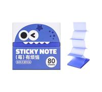 Planificateur Notes adhésives Boîte mémo transparente Bleu | Lot de 80 blocs carrés pour étiquetage de page, examen de rapeaux de fichiers, utilisation au bureau