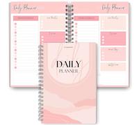 Planificateur quotidien, carnet de liste de choses à faire, planificateur journalier de productivité pour organisation, bloc-notes non daté | A5 (rose)