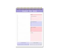 Planificateur quotidien, carnet de listes de choses à faire, bloc-notes non daté 60 feuilles, planificateur de listes de choses à faire tous les jours, planificateur de tâches spiralées, planificateur