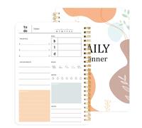 Planificateur quotidien, carnet de listes de choses à faire quotidiennes avec organisateur de repas, rendez-vous pour la maison, le travail, l'école, 52 feuilles, A5