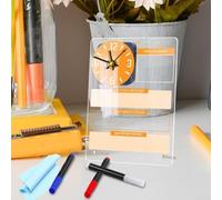 Planificateur quotidien en acrylique transparent avec fonction effaçable à sec pour la maison ou le bureau (E)