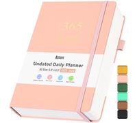 Planificateur quotidien non daté avec liste de choses à faire, planificateur à 365 jours pour TDAH, agenda pour homme et femme, organisateur de productivité avec calendrier, 21.1x14.7 cm (rose)