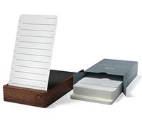 Planificateur quotidien non daté - Bloc-notes avec support en noyer - 120 cartes de liste de contrôle, 10 cartes d'objectifs - Bloc-notes parfaits pour le bureau ou l'école - Accessoires de bureau