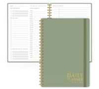 Planificateur quotidien non daté - Carnet de liste de tâches simplifiée avec emploi du temps horaire, organisateur de rendez-vous à spirale, 14 x 21,6 cm, augmente la productivité et gérez