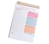 Planificateur quotidien professionnel pour enseignant à double spirale, 52 feuilles pour planification quotidienne et plans de leçons, planification de travail