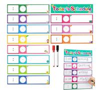 Planificateur Quotidien Visuel - Ensemble 12 Pièces Avec Cartes Effaçables | Tableau Routine Journalière Pour Emploi Du Temps Matin Et Soir | Programmateur Pour Tout-Petits, Maison Et Salle De