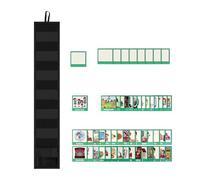 Planificateur visuel pour | Tableau de poche quotidien | Carte de routine portable avec 45 cartes d'activités pour la maison, l'école et les voyages