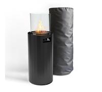 Planika BINO Cheminée à Gaz Extérieure - Chauffage de Jardin et Terrasse Foyer Décoratif avec pour Jardin - Extérieur - Portable - Minimaliste - Hosse de Protection