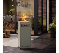 Planika faro [Mobile Gaskamin Extérieur]: Avec Housse de Protection - Soie Grise