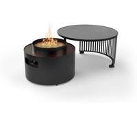 Planika - Moon 2 en 1, Table Basse avec Foyer extérieur - Parfaite pour Jardin ou terrasse, pour Chauffer et savourer Un café. Design Robuste, Facile à Utiliser, avec Housse de Protection