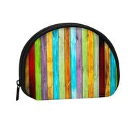 Planks in Carpentry - Mini porte-monnaie imprimé en bois de chêne avec fermeture éclair - Petit portefeuille pour homme et femme - Organisateur d'argent de voyage compact, Noir , Taille unique