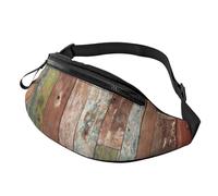 Planks Weathered Old Look Sac banane pour homme et femme, sac banane en polyester imprimé pour voyage, marche, sport avec sangle réglable, Noir , Taille unique
