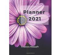Planner 2021 At A Glance: Planner 2021 For Girls With Flowers On The Cover