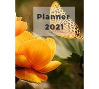 Planner 2021 At A Glance: Planner 2021 For Girls With Flowers On The Cover