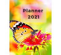 Planner 2021 At A Glance: Planner 2021 For Girls With Flowers On The Cover