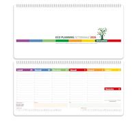Planner 2025 hebdomadaire de table SPIRALÉ avec toutes les dates imprimées en papier écologique 100 % - Agenda 2025 parfait pour la gestion du temps - Planning 2025 hebdomadaire de bureau (14 x 32)