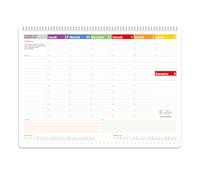 Planner 2025 hebdomadaire de table SPIRALÉ avec toutes les dates imprimées - Papier écologique - Certification FSC - Agenda 2025 pour la gestion du temps - Planning 2025 par semaine de bureau A3 (30 x