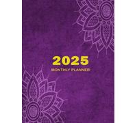 Planner 2025 Weekly and Monthly: 12 Months Calendar Book from January to December with Contacts & Passwords, 8.5" x 11" with Holidays (Mandala Purple Cover)