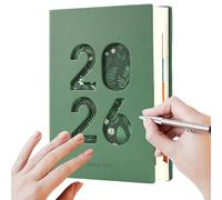 Planner Annuel 2026 Carnet A5 en cuir PU de 365 jours, Sommerliches Mode T-Shirt Mit Rundhals Und Kurzärmeln, pour planification de rendez-vous, agenda académique, maison, bureau, école et voyage