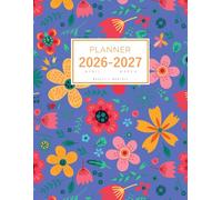 Planner April 2026-2027 March: 8.5 x 11 Weekly and Monthly Organizer | Illustrated Spring Flower Design Blue