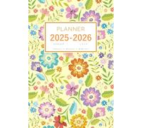Planner August 2025-2026 July: 6x9 Medium Notebook Organizer with Hourly Time Slots | Tropical Pineapple Hibiscus Flower Design Yellow