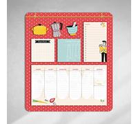 Planner Bloc-notes avec bandes magnétiques arrière. 30 x 34 cm, thème Cooking. Ne manquez aucun rappel à la maison et au bureau.