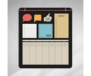 Planner Bloc-notes avec bandes magnétiques arrière. 30 x 34 cm, thème Office. Ne manquez aucun rappel à la maison et au bureau.