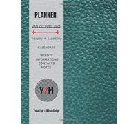Planner Calendar Jan 2021-Dec 2025 Y/M: Jan 2021-Dec 2025 Calendar Planner 5 Year Monthly Yearly Planner, Size 8.5 X 11 Inches, With Goal Checklist Website And Contacts Information/ Gift In New Year D