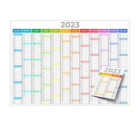 Planner calendrier annuel 2024 - Format A2 (60 x 42 cm) 12 mois | Calendrier mural et mural (Graphique Rainbow White)