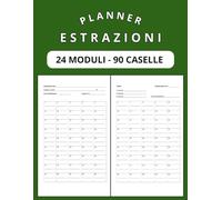 Planner Estrazioni e Lotterie di Beneficenza: Registro organizzativo con 24 moduli interamente personalizzabili per estrazioni e raccolte fondi. Ogni riffa contiene 90 caselle numerate e compilabili